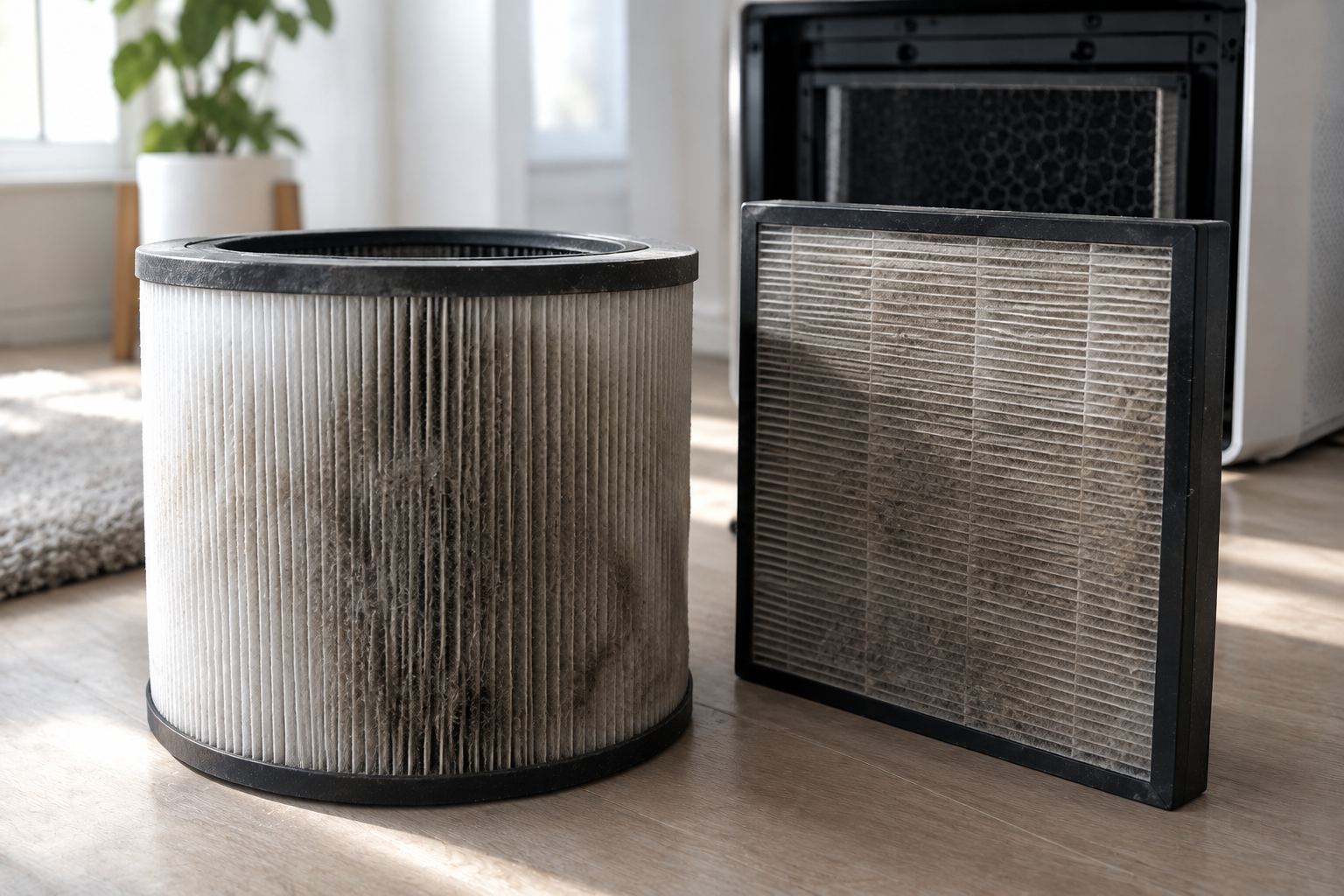 Dirty or Saturated Air Purifier Filters